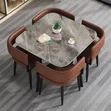Ceramic Dining Set with 4 Chairs - 1