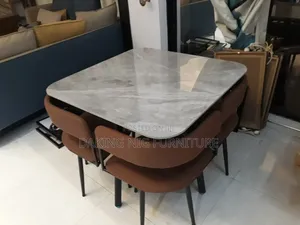 Ceramic Dining Set with 4 Chairs