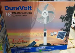 Duravolt 16" Rechargeable Fan with Solar Panel