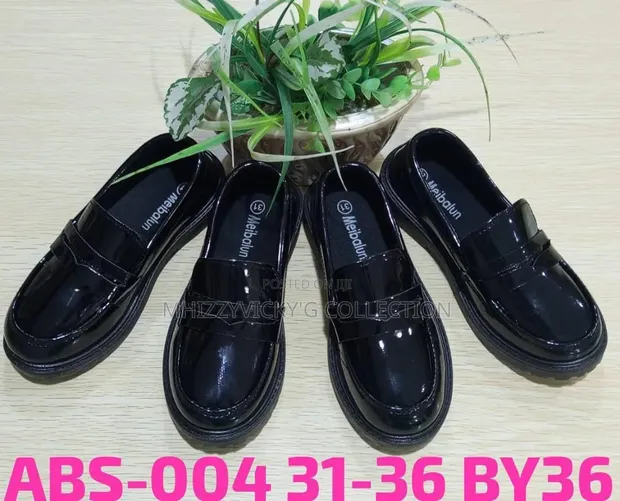 Meibalun Loafers Shoes - Black Leather - 1