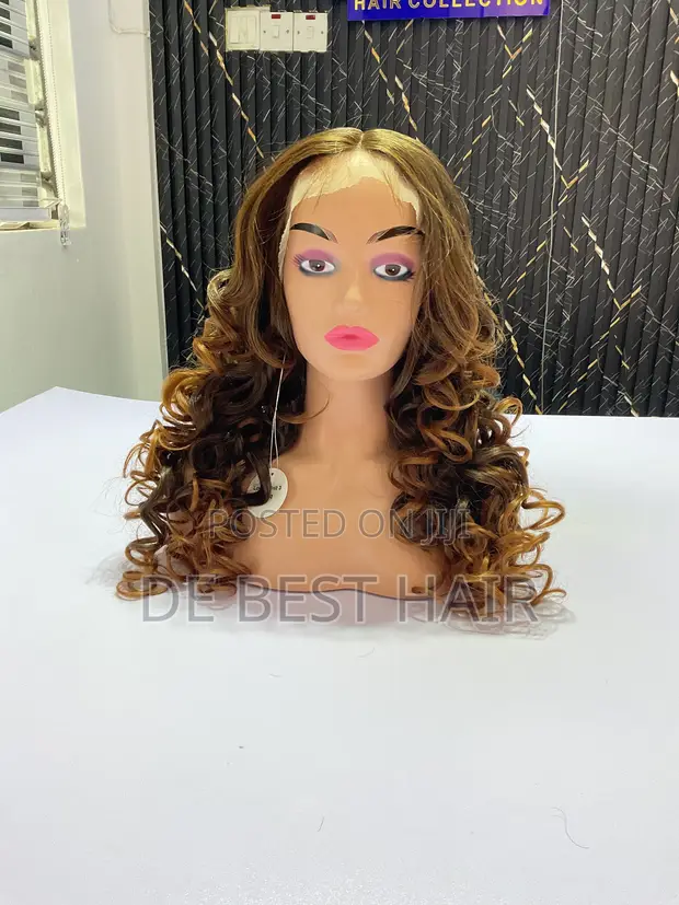 Chinese Human Hair Blend Curly Wig, 22 Inches - 1