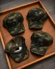 Luxury Men's Army Green Face Cap - 3