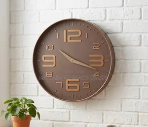 Classic Round Analog Wall Clock - Brown