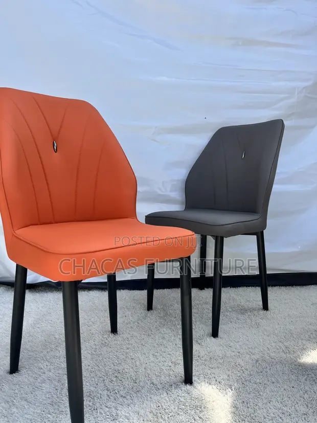 Modern Leatherette Dining Accent Chair with Metal Legs - 1
