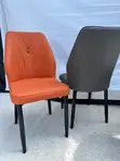 Modern Leatherette Dining Accent Chair with Metal Legs - 2