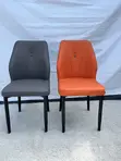 Modern Leatherette Dining Accent Chair with Metal Legs - 3