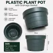 Dark Green Plastic Flower Plant Pot with Drainage Base - 2