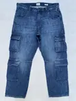 CANDA Blue Denim Combat Cargo Trousers - Size W36 L43 - 1