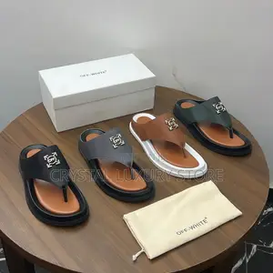 Off-White Quality Luxury Men's Leather Sandals