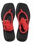 Luxury Rope Strap Flat Sandals - Baki - 2