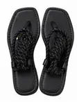 Luxury Rope Strap Flat Sandals - Baki - 3