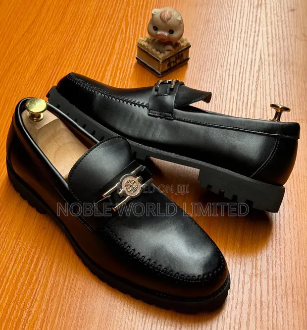 Men's Elegant Leather Shoes - Black/Brown - 1