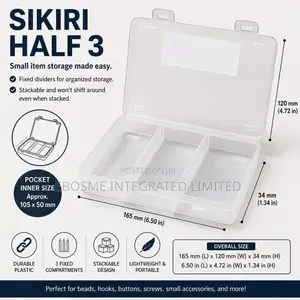 SIKIRI HALF 3 Transparent 3-Compartment Storage Organizer