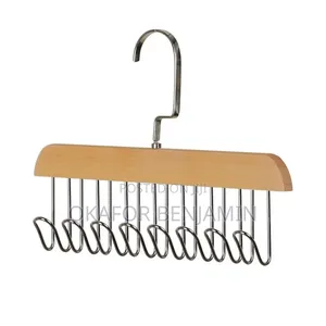 Multipurpose Wooden Hanger for Clothes, Ties, Bras, Belts & Bags