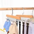 Multipurpose Wooden Hanger for Clothes, Ties, Bras, Belts & Bags - 2
