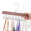 Multipurpose Wooden Hanger for Clothes, Ties, Bras, Belts & Bags - 3