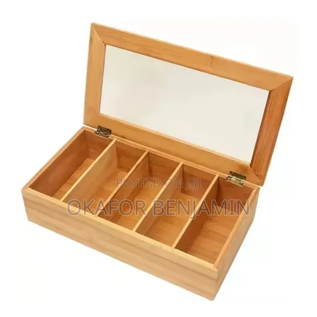 Multipurpose Wooden Tea & Coffee Storage Box with Lid - 1