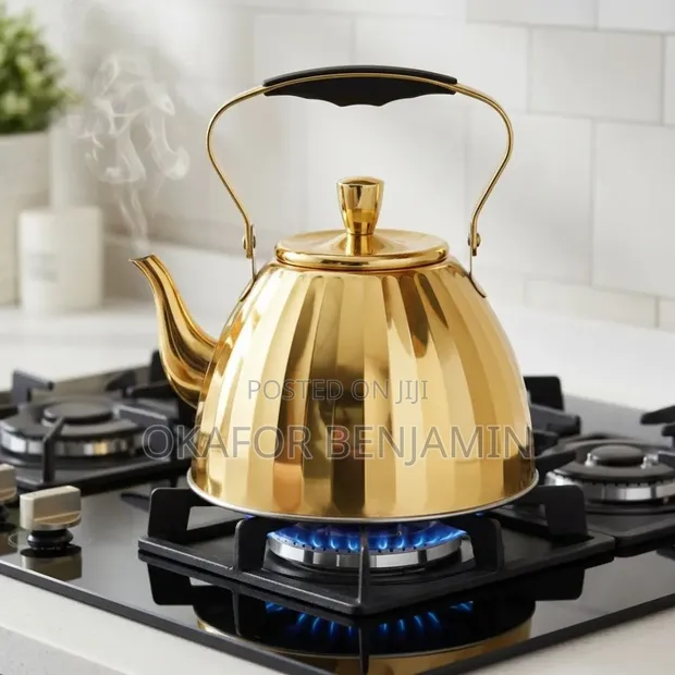 Luxury Gold Stainless Steel Whistling Kettle 4L - 1