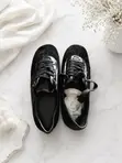 Belle Luxury Black Lace-Up Casual Shoes - Girman 6 - 1