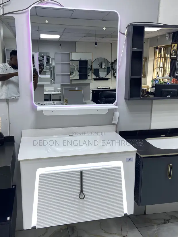 Luxury 80cm Cabinet Basin with LED Mirror - 1