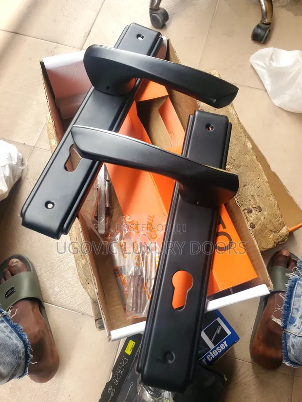 Black Lever Door Handle Set - 1