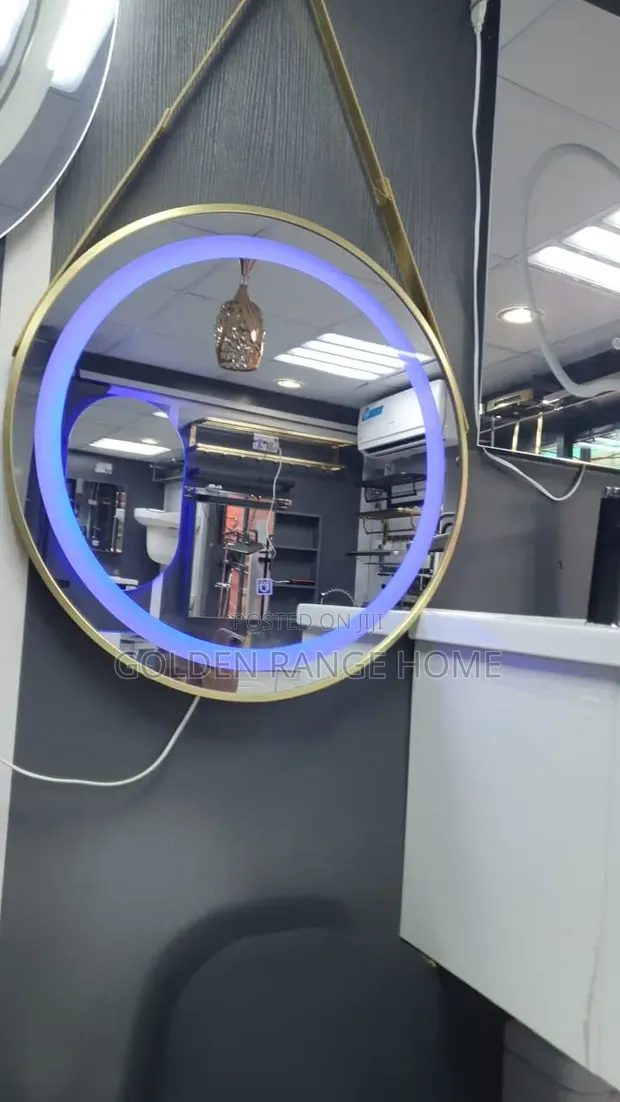 Gold Flame Belt LED Mirror - 1