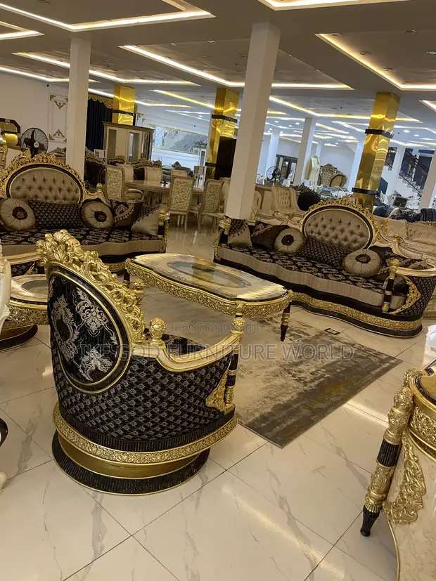 10-Seater Royal Turkish Fabric Sofa Set with Dining Table - 1