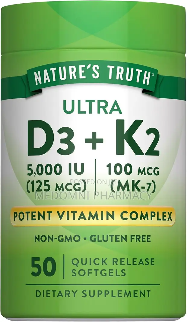 Nature's Truth Vitamin K2 MK7 tare da D3 Complex 50 Softgels - 1