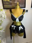 Black Lace Bow Lingerie Set - 3