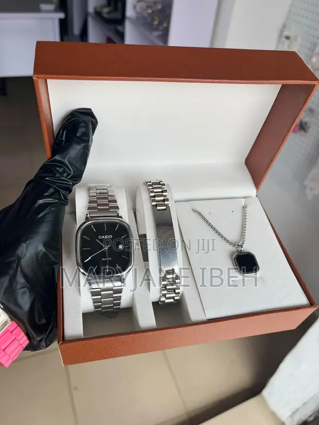 Casio Men's Watch, Bangle, and Necklace Set - 1