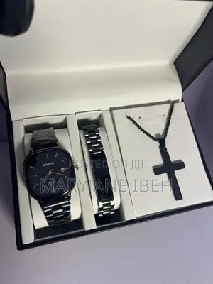 Casio Men's Watch, Bangle, and Necklace Set