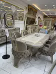 Complete High Quality Turkish Royal Fabric Sofa Set & 8-Seater Dining Table - 1
