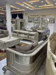 Complete High Quality Turkish Royal Fabric Sofa Set & 8-Seater Dining Table - 2