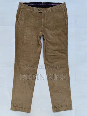 HILTL Men's Brown Cotton Corduroy Suit Trousers W40 L45
