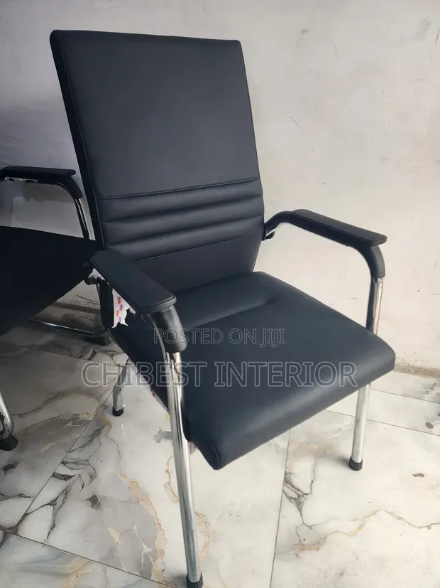 Brand New Visitor's Leather Chair - 1