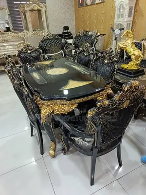 6-Seater Imported Turkish Royal Dining Table with Solid Chairs