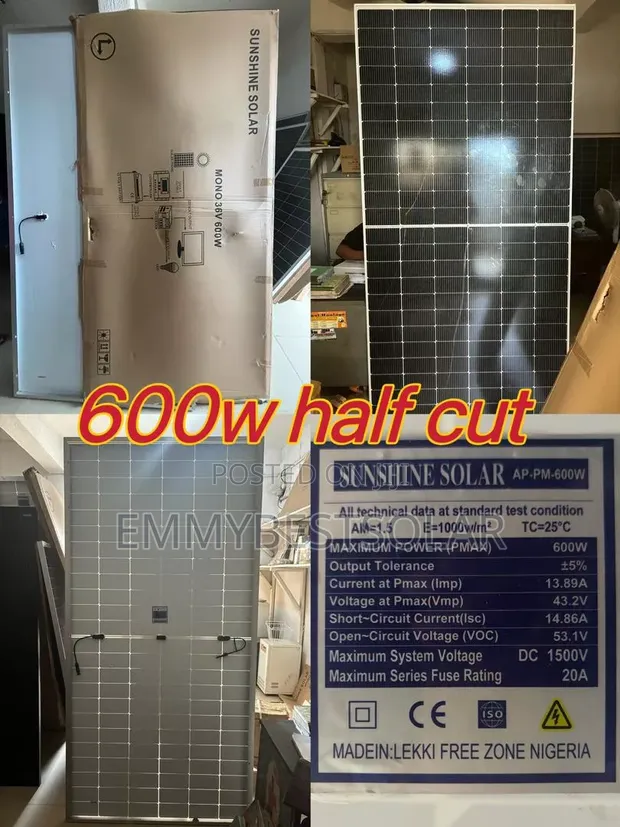 600W Halfcut Sunshine Monocrystalline Solar Panels - 1