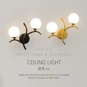 Nordic Style Double Globe Gold Wall Sconce