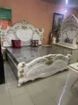 6x7 Imported Turkish Royal Bed with Dressing Mirror and Side Drawers - 1