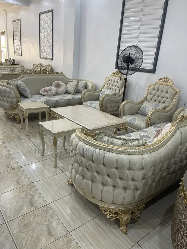 8-Seater Imported Turkish Royal Fabric Sofa Set with Tables - 1
