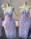 Lavender Floral Lounge Gown - 3