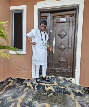 Elegant Agbada & Shokoto Set - White