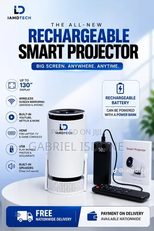 HY300 Pro Max Rechargeable Mini Smart Projector