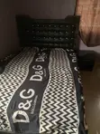Bed and Bedframe (4.5ft) with Bedside Drawer - 2