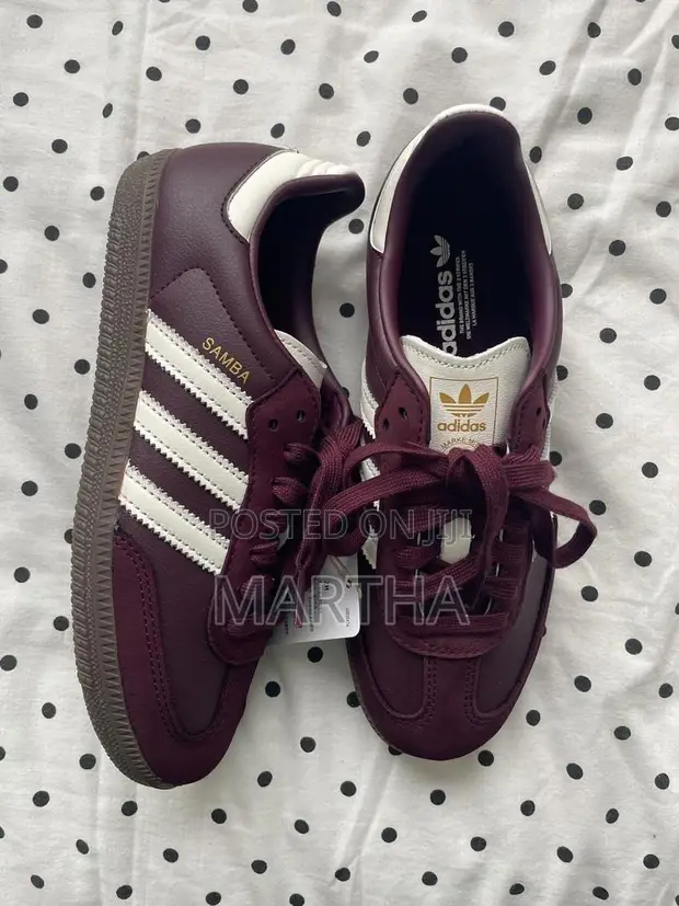Luxury Adidas Samba Sneakers - Wine - 1