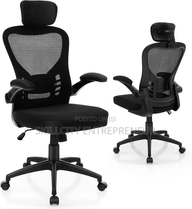 Executive Mesh Office Chair with Lumbar & Headrest - 1