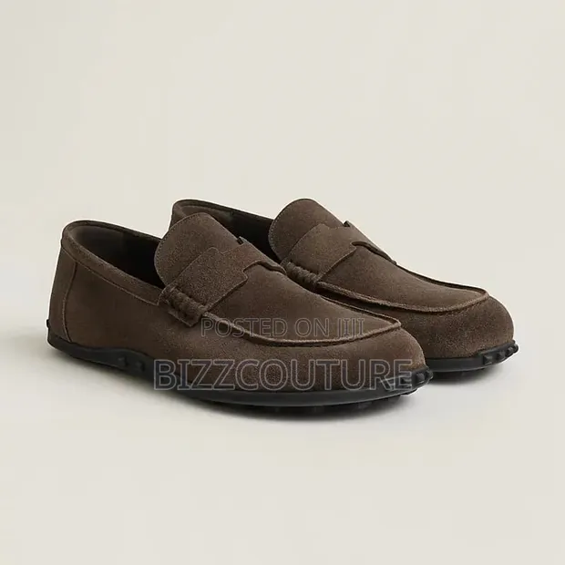 Original Hermes Lazy Loafers - Brown Suede - 1