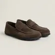 Hermes Lazy Loafers Na Asali - Brown Suede - 1