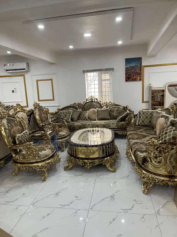 Luxury Imported Turkish Royal Fabric 8-Seater Sofa Set with Tables - 1
