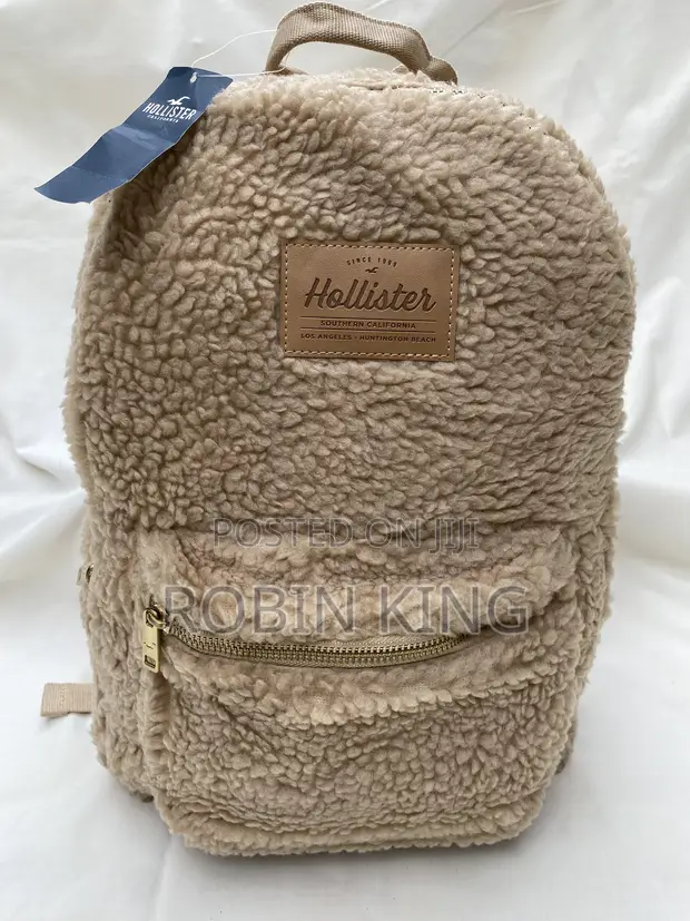Hollister Women's Brown Faux Fur Backpack Bag - 1